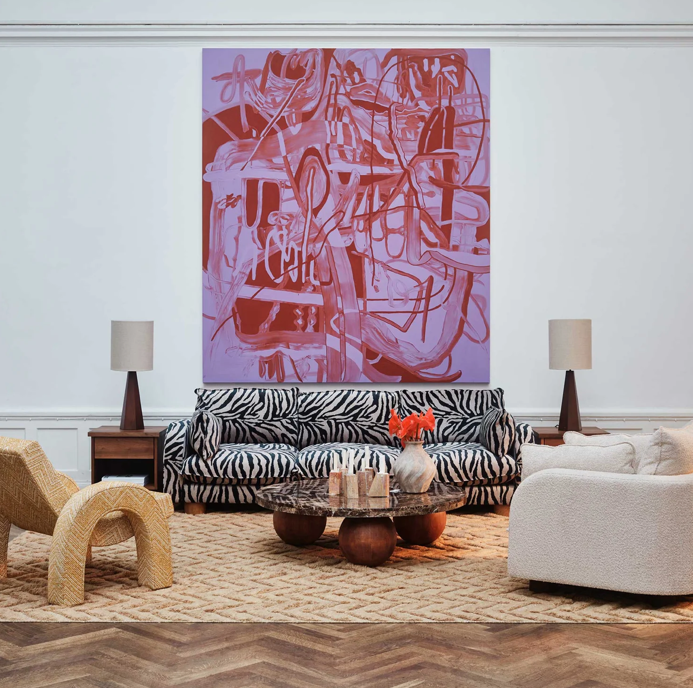 Miles love seat Zebra