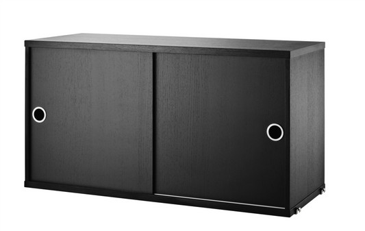 cabinet with sliding doors 78x30 black s tained ash /42 h