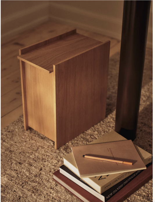 Sama Wooden Bin -oak h 35 cm