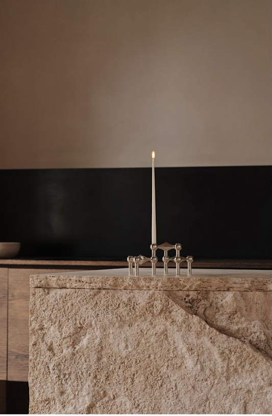 Stoff Nagel brushed chrome lysestake