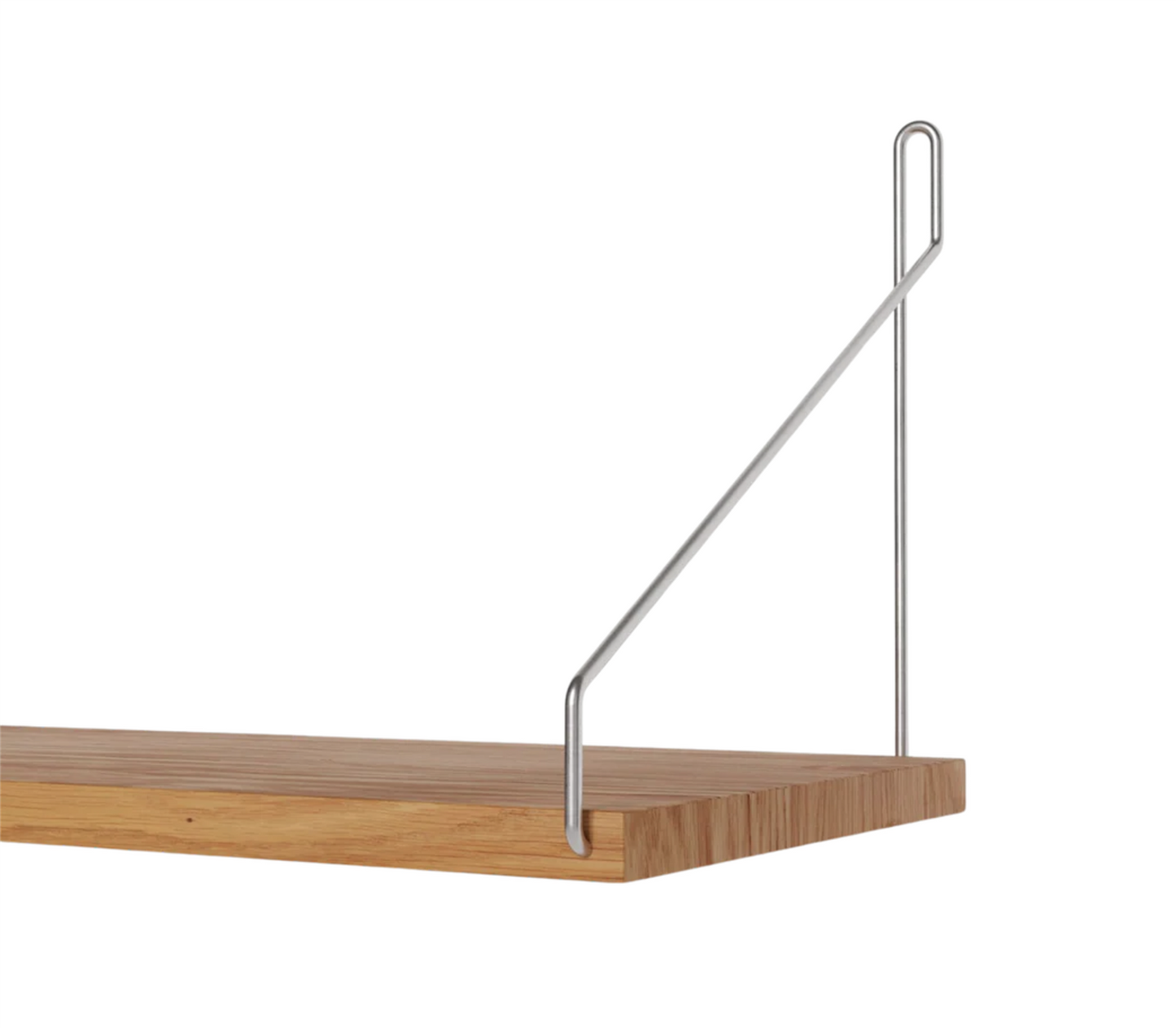 Single Shelf Natural Oak /Stainless Steel B 60 D 20 cm