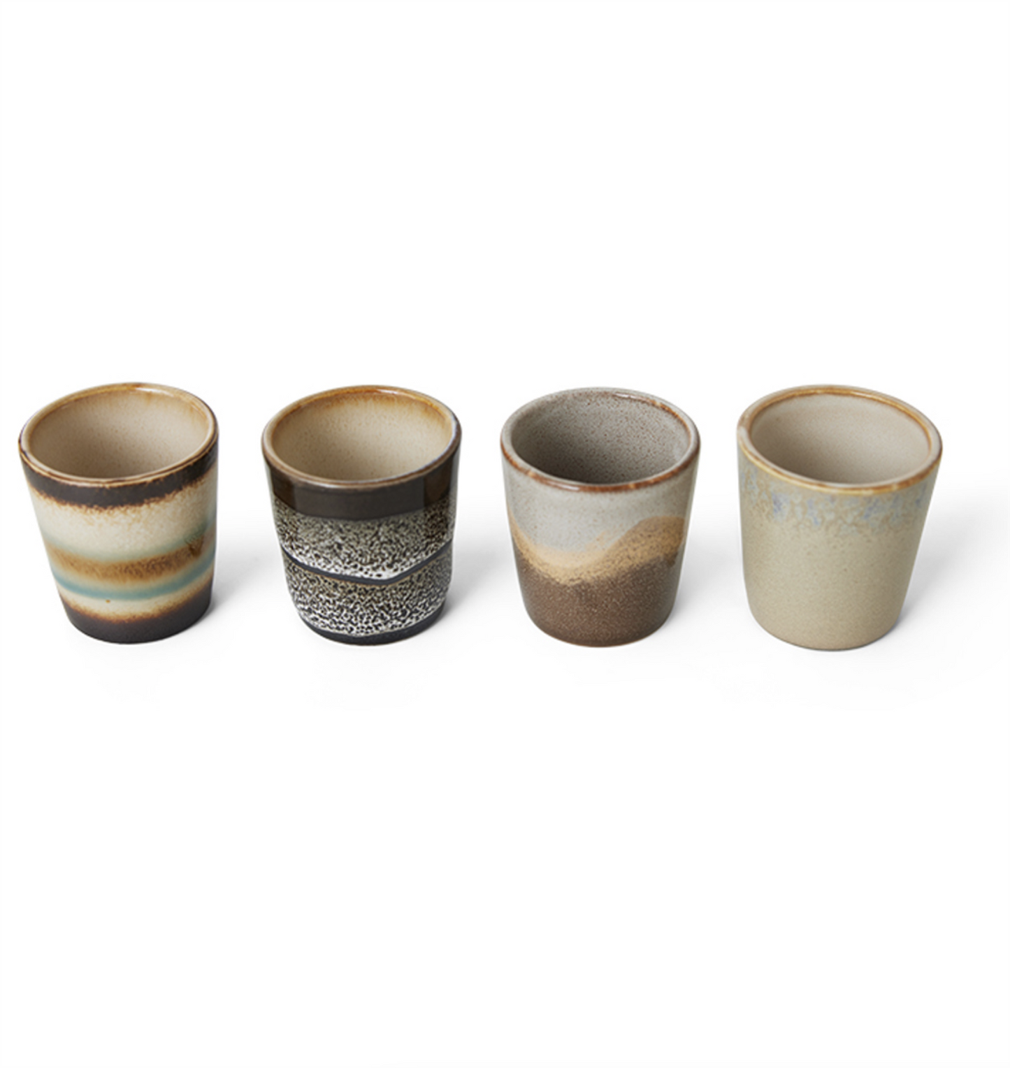 70s ceramics: egg cups granite, set of 4