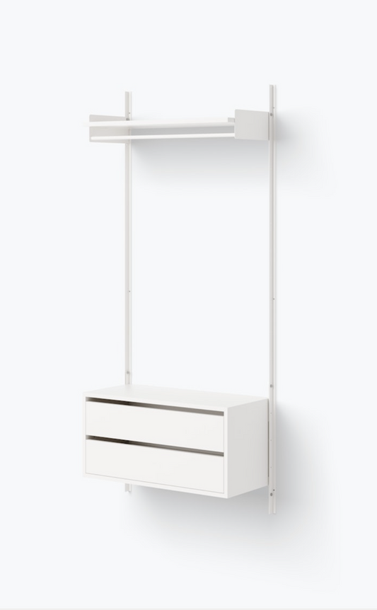 Wardrobe Shelf Cabinet with Drawers white/white