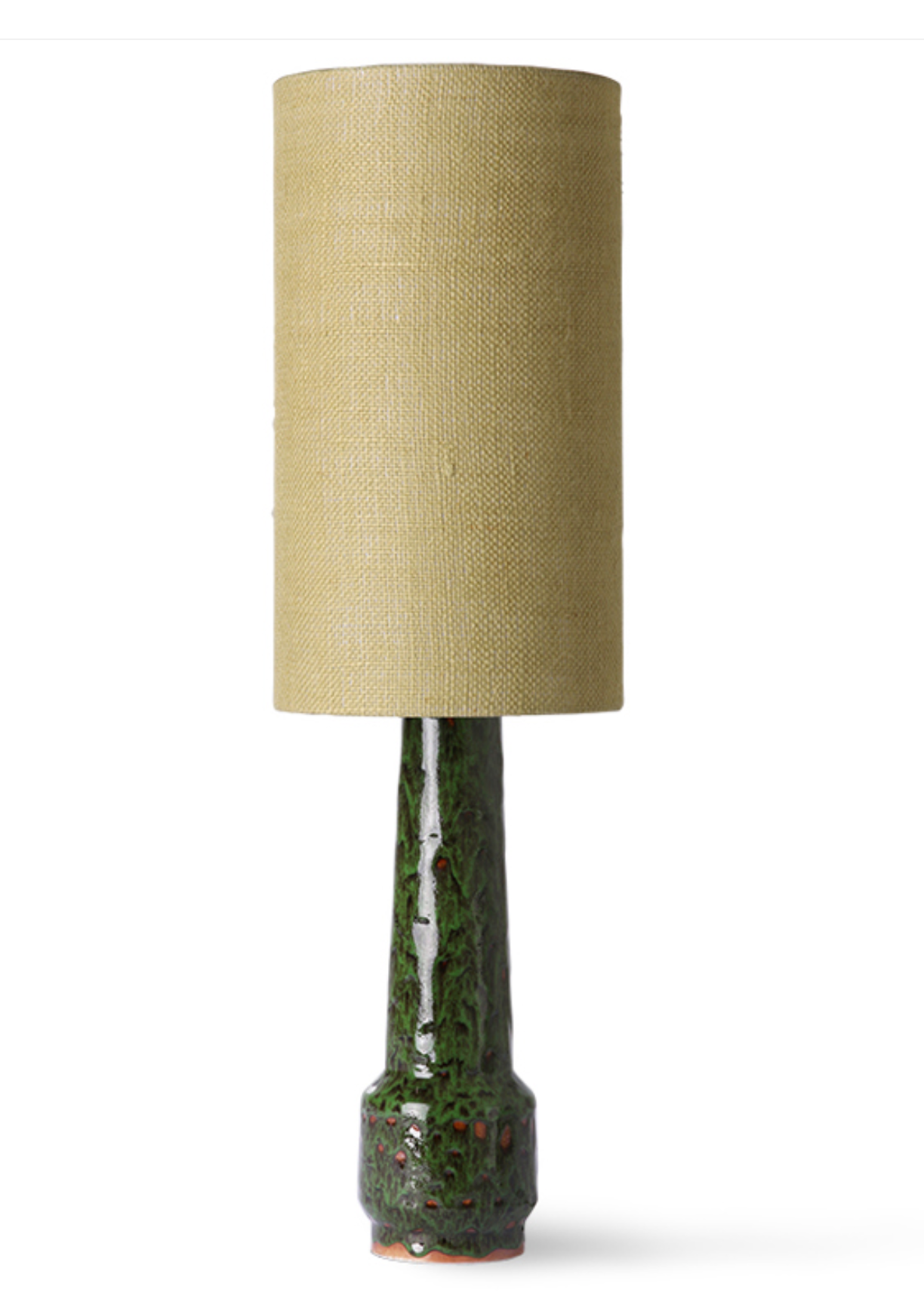 RETRO STONEWARE LAMP BASE GREEN