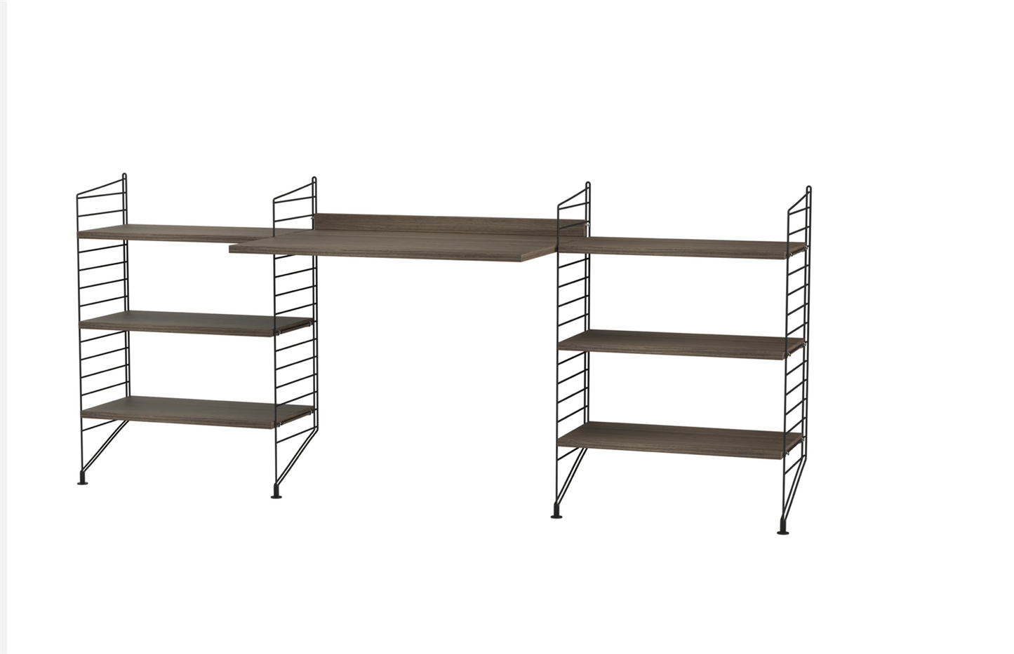 Workspace D Black/walnut 200 cm