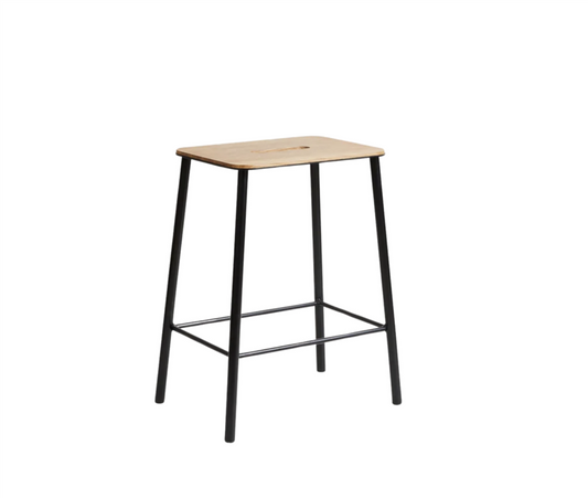 Adam Stool  Black/oak H 50