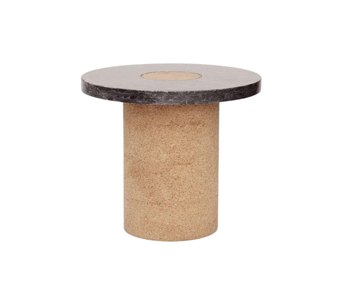 Elegant Small Sintra Table Black Marble Cork Ø 39