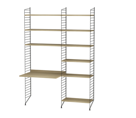 Workspace B Black/oak 140 cm