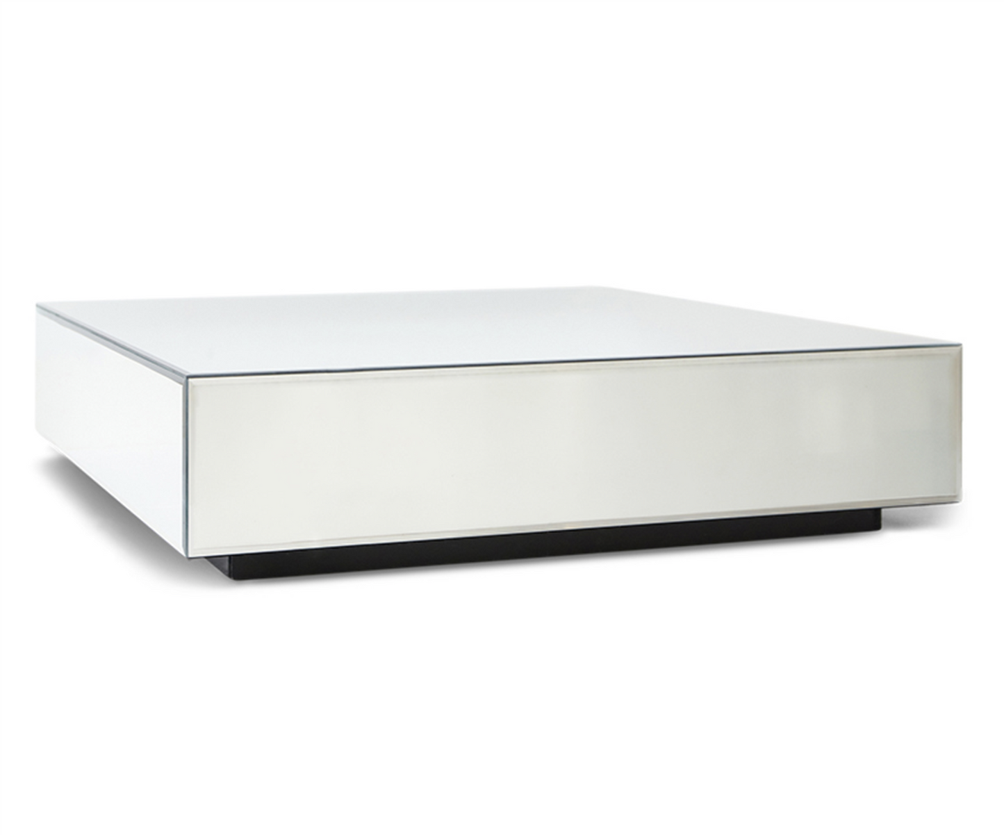 Mirror block coffee table clear, 90x90cm