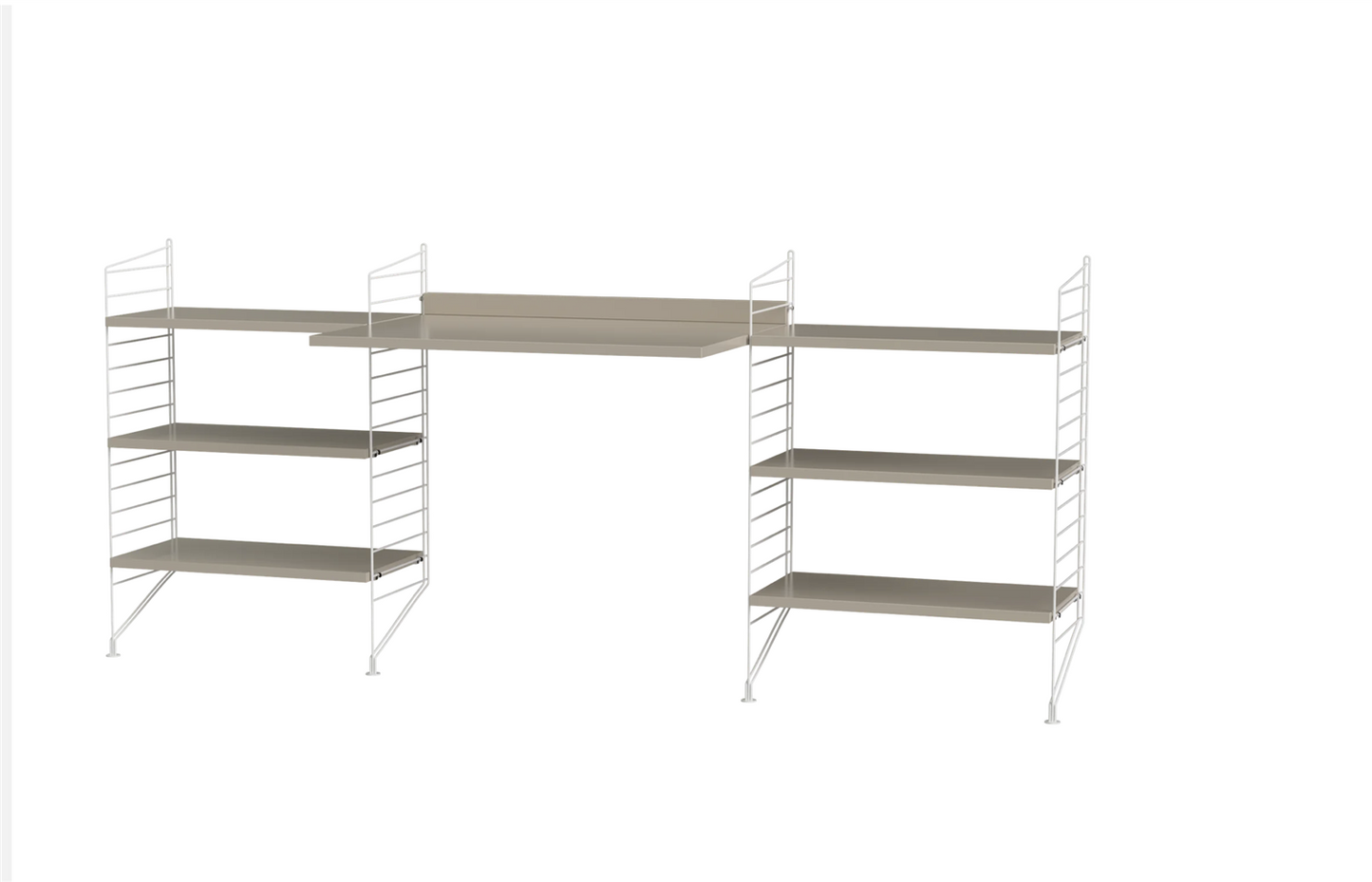 Workspace D White/Beige 200 cm