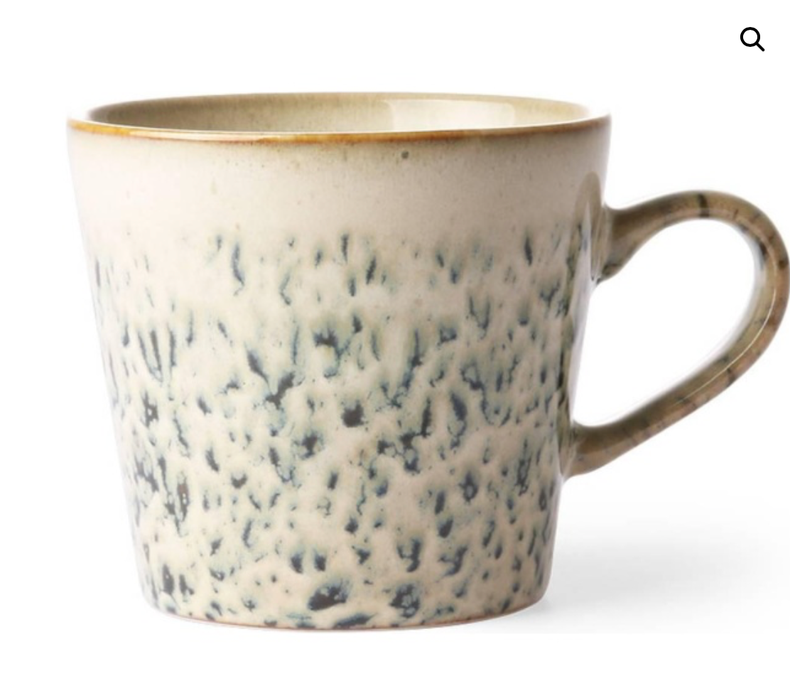70s ceramics: cappuccino mug, hail