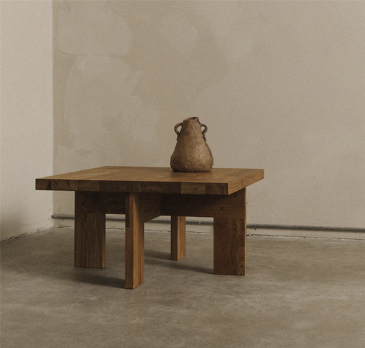 Farmhouse Coffee Table  Natural Oak /Square table H 37 / W 70 / L 70 cm