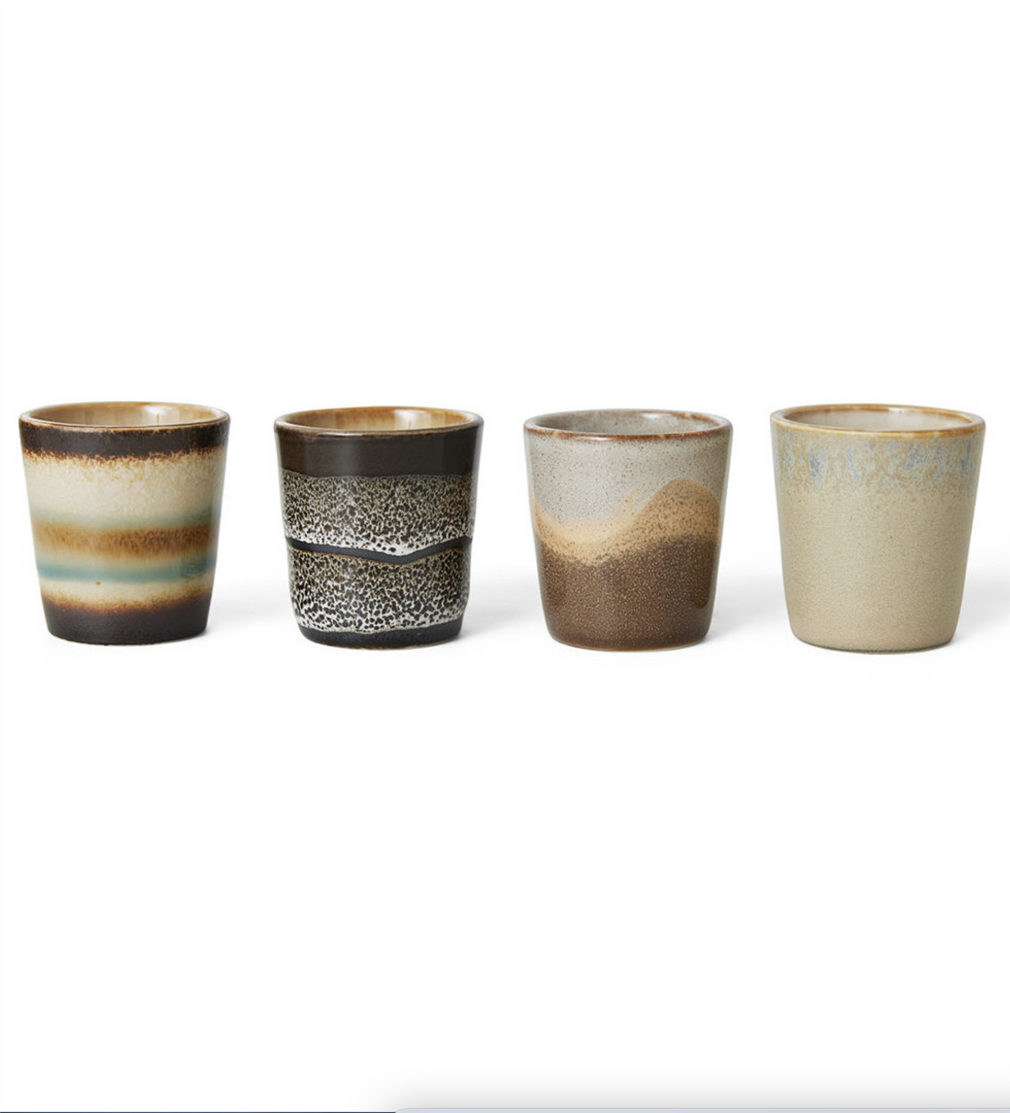 70s ceramics: egg cups granite, set of 4