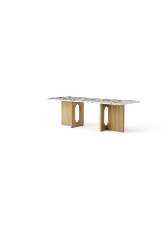 Androgyne Sofabord natural oak /calacatta  viola marble