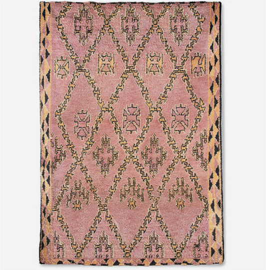 hand knotted woolen berber rug 250x350cm terra/orange