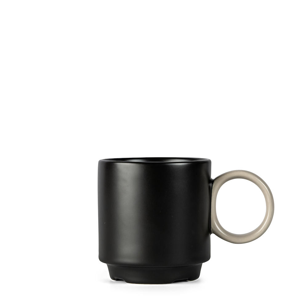 espressokopp og fat Nikki svart/beige