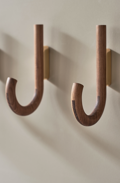 hook hanger Walnut Brass