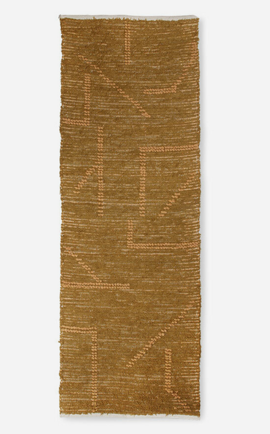 handwoven cotton runner mustard honey 70x200
