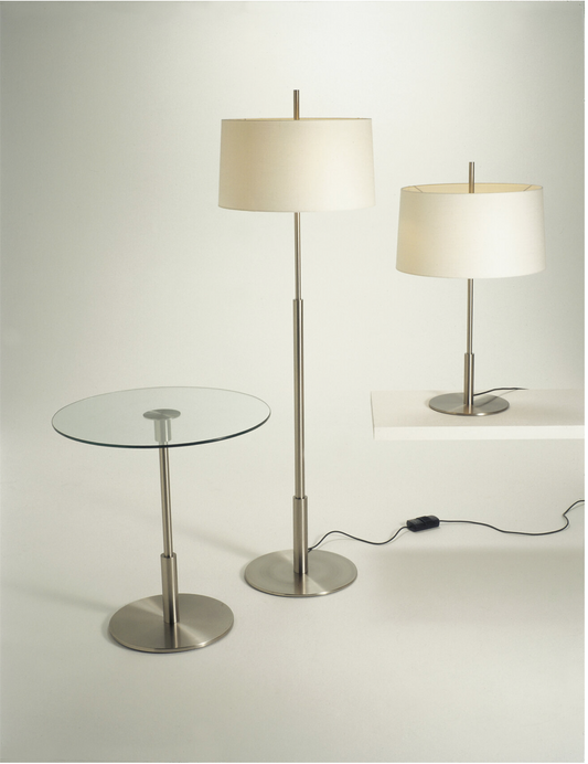 Diana Mayor H 183 cm Ø 58 cm Black linen/satin nickel