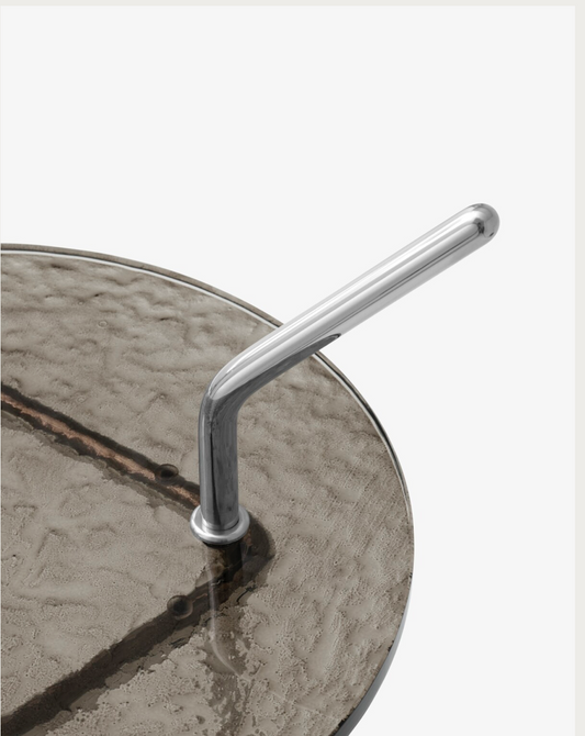Halten SH9 Polished stainless steel & Smoked cast glass