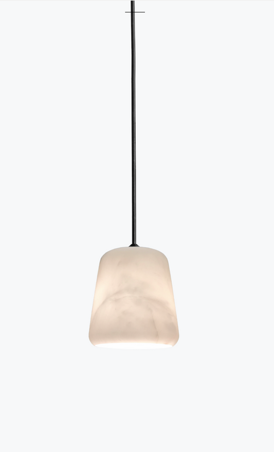 Material Pendel White Marble without innershade w. Black Fitting