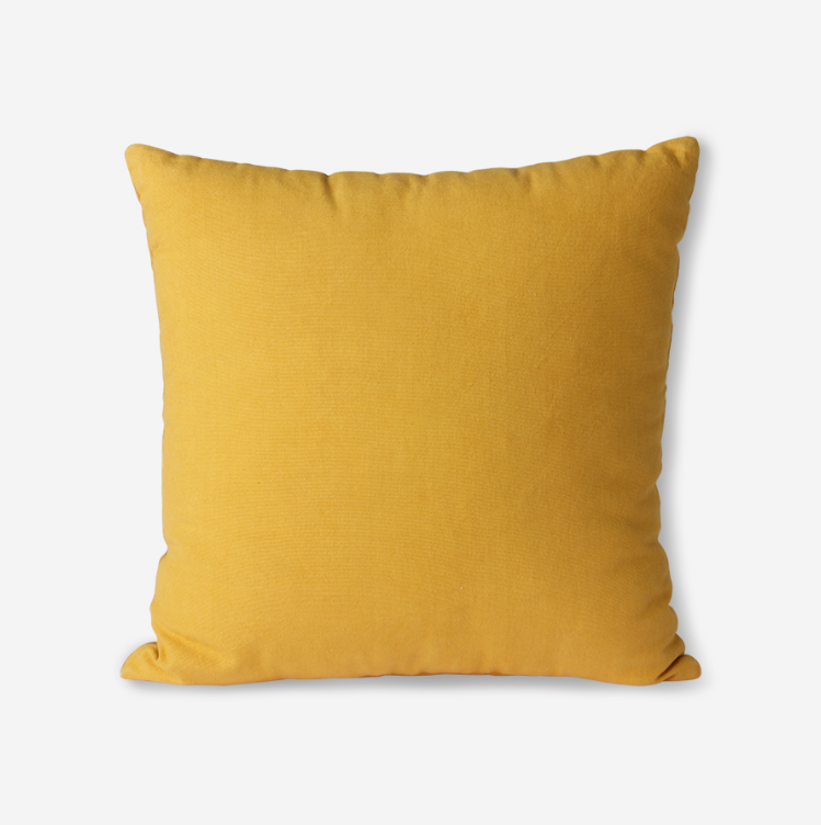 Striped Velvet Cushion - Ochre/Gold