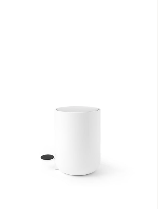Pedal bøtte, 4 liter hvit