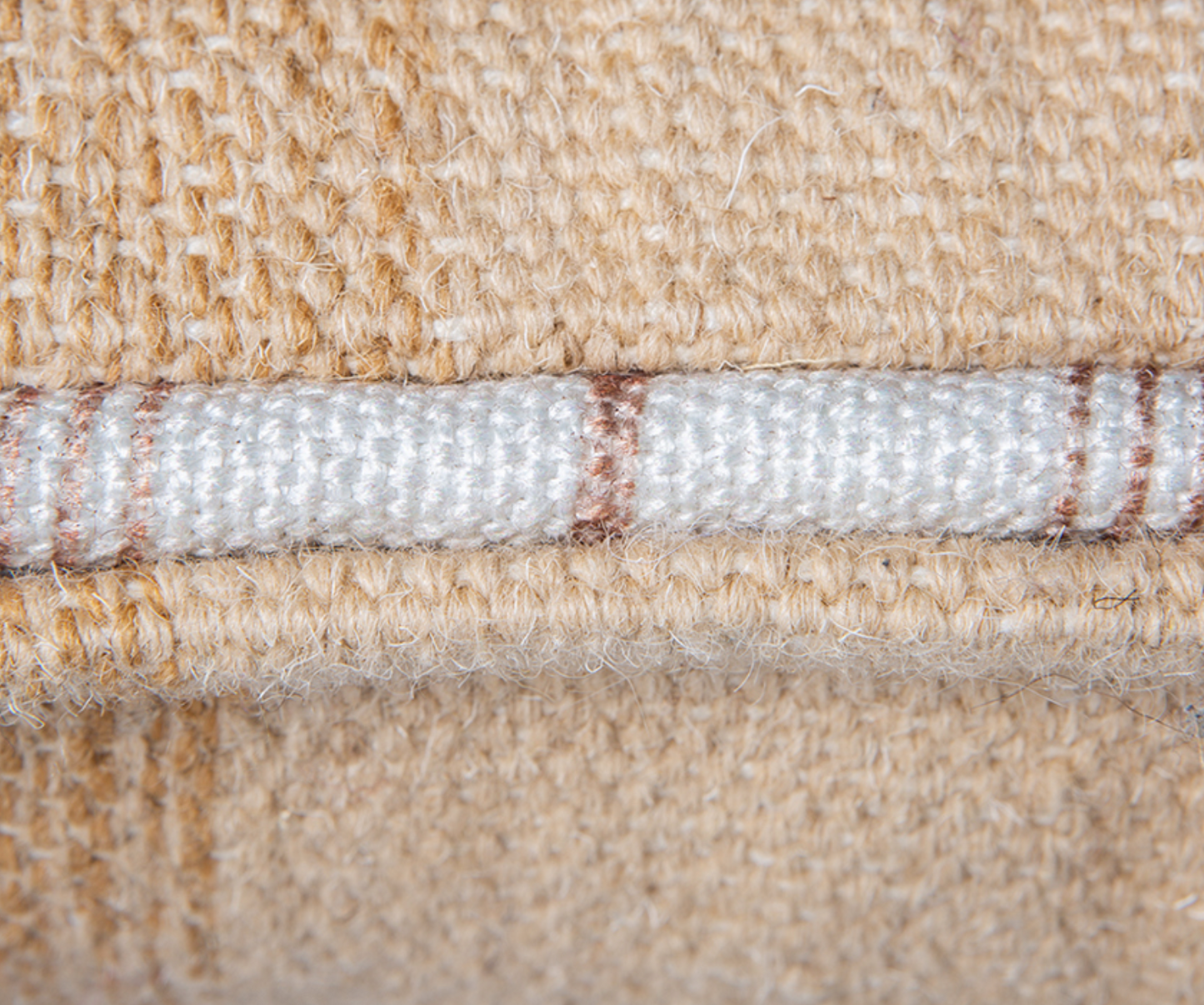 Hand woven wool cushion brown 74x38 cm