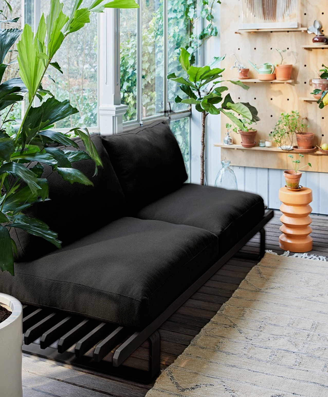 Putesett Outdoor Aluminium Sofa black