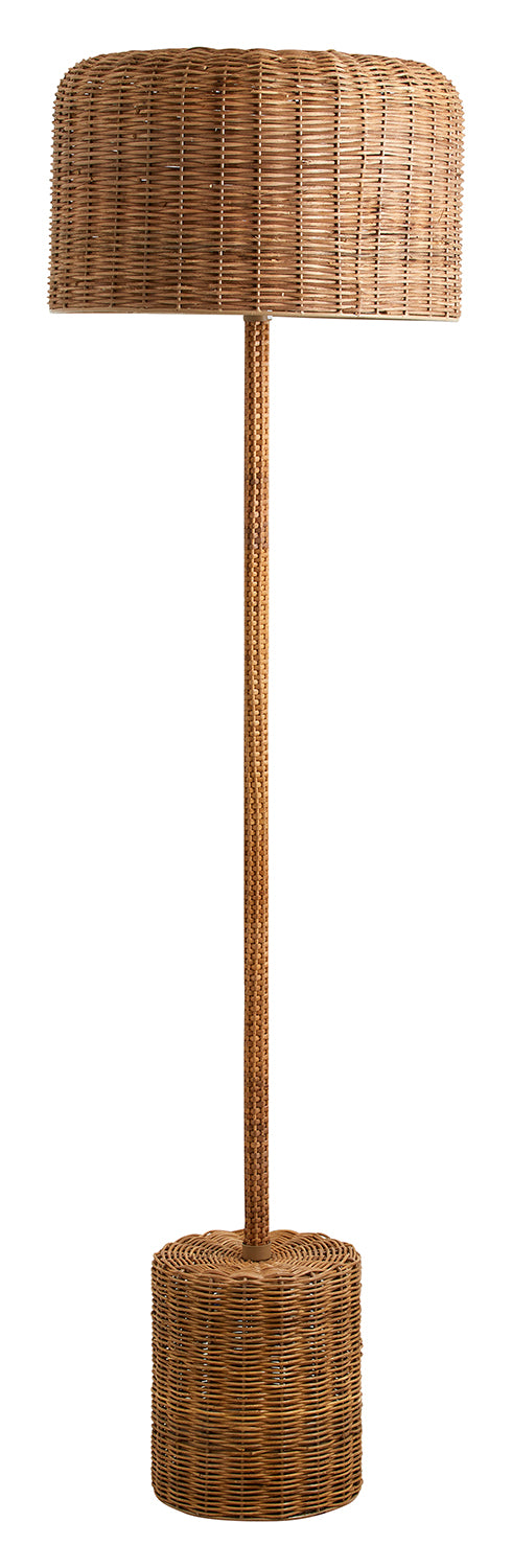 Cane rattan floor lamp