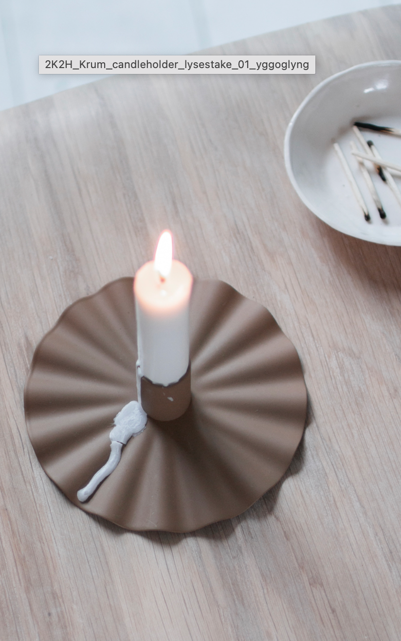 Krum lysestake cardboard brown