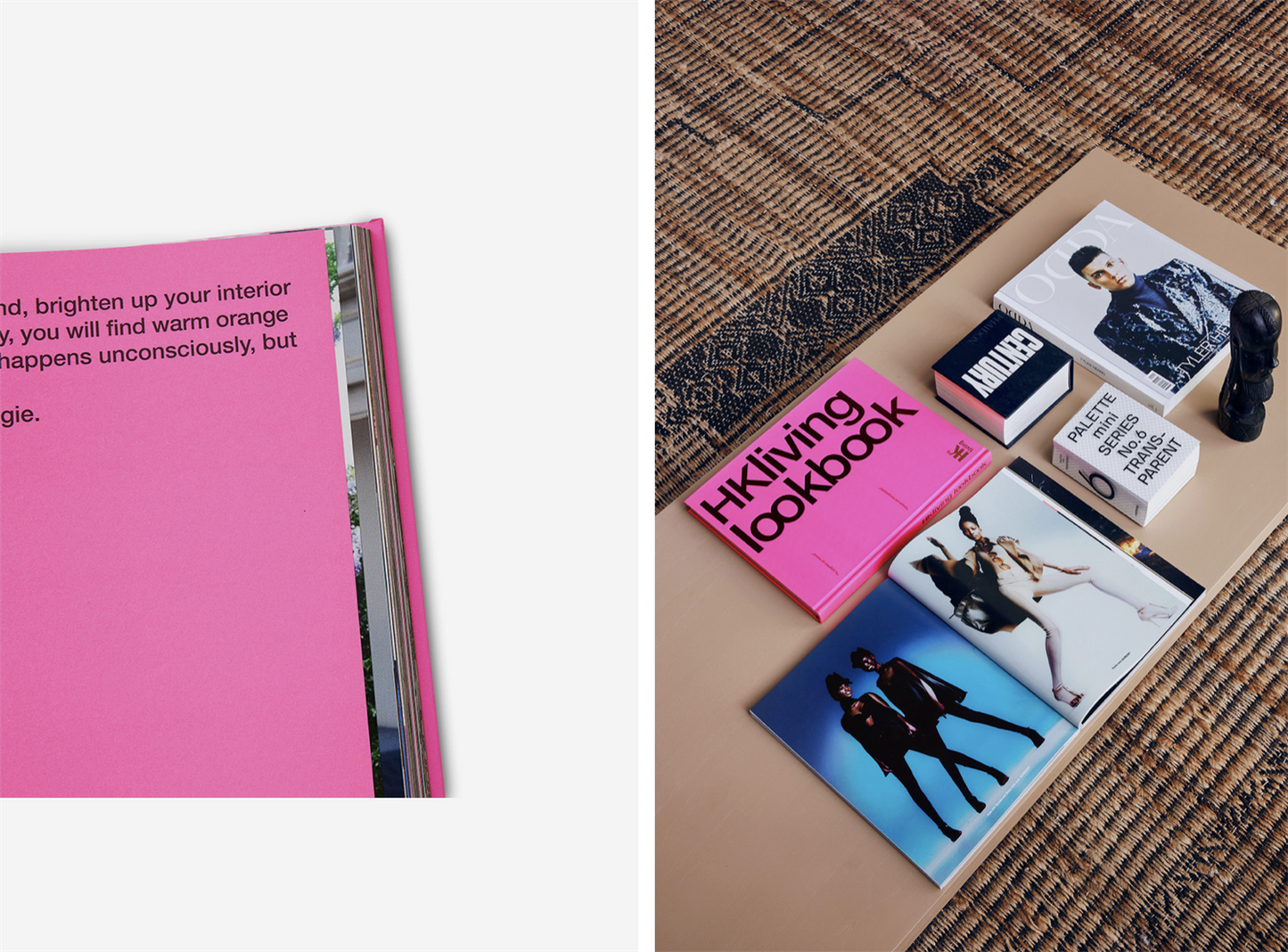 Coffe table book, lookbook pink