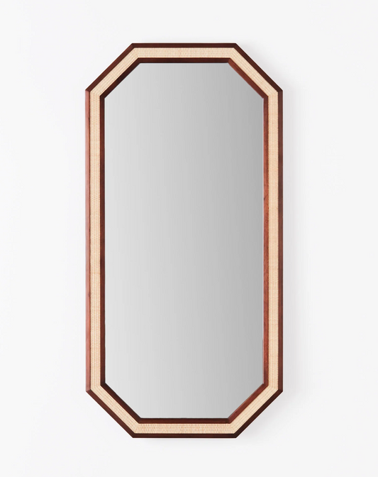 Rattan mirror large