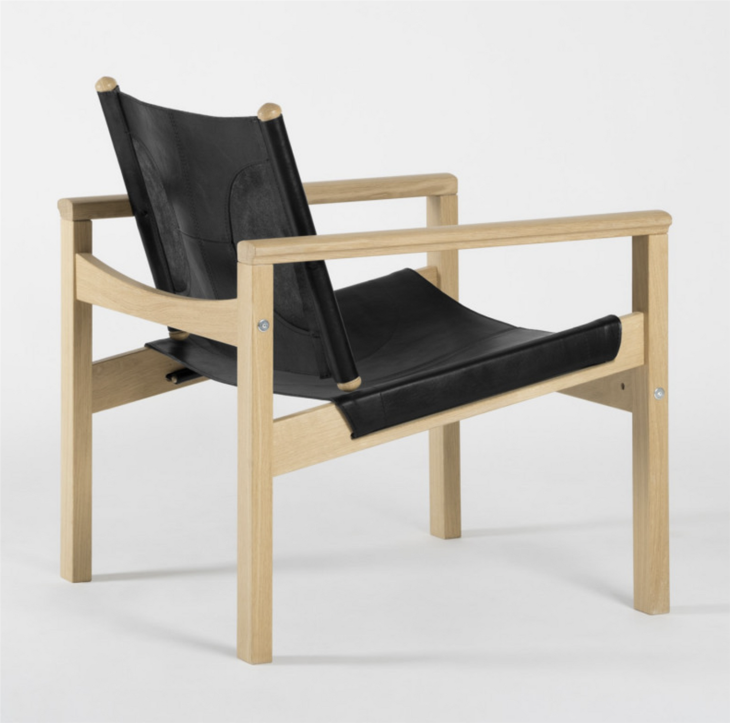 Peglev chair oak/black matt leather