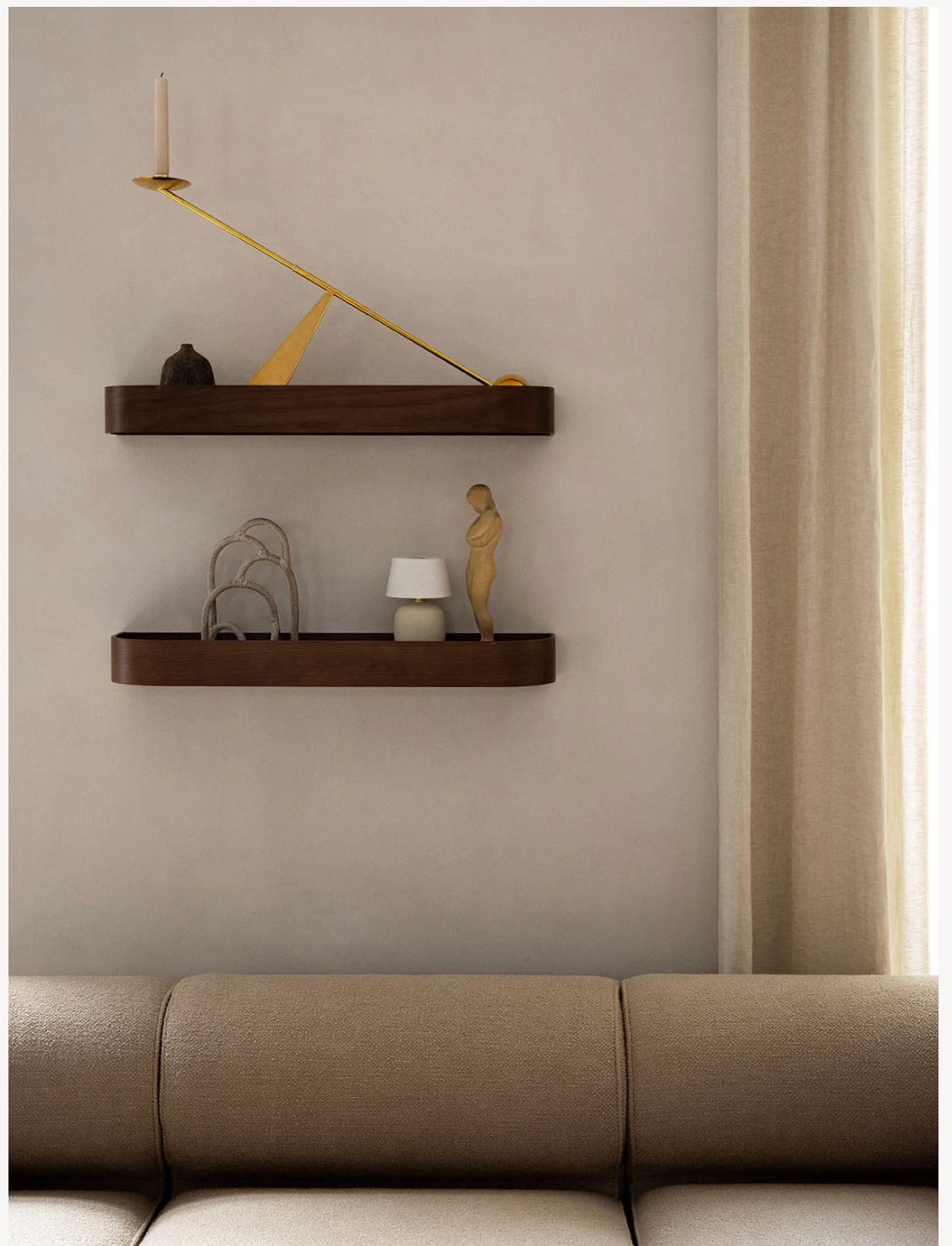 Epoch Shelf floating wall shelf in dark stained oak 50 cm