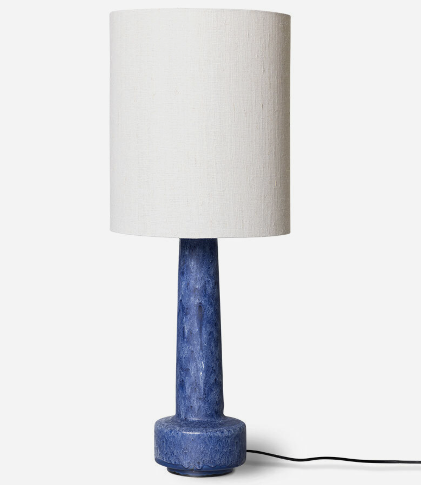 retro stoneware lamp base blue