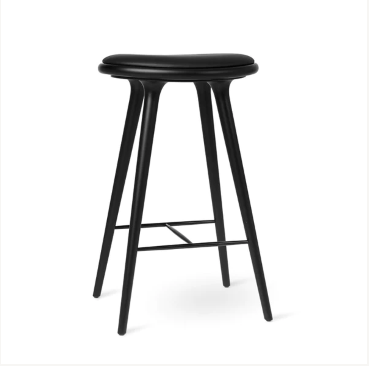 High stool, black stained beech 74 cm