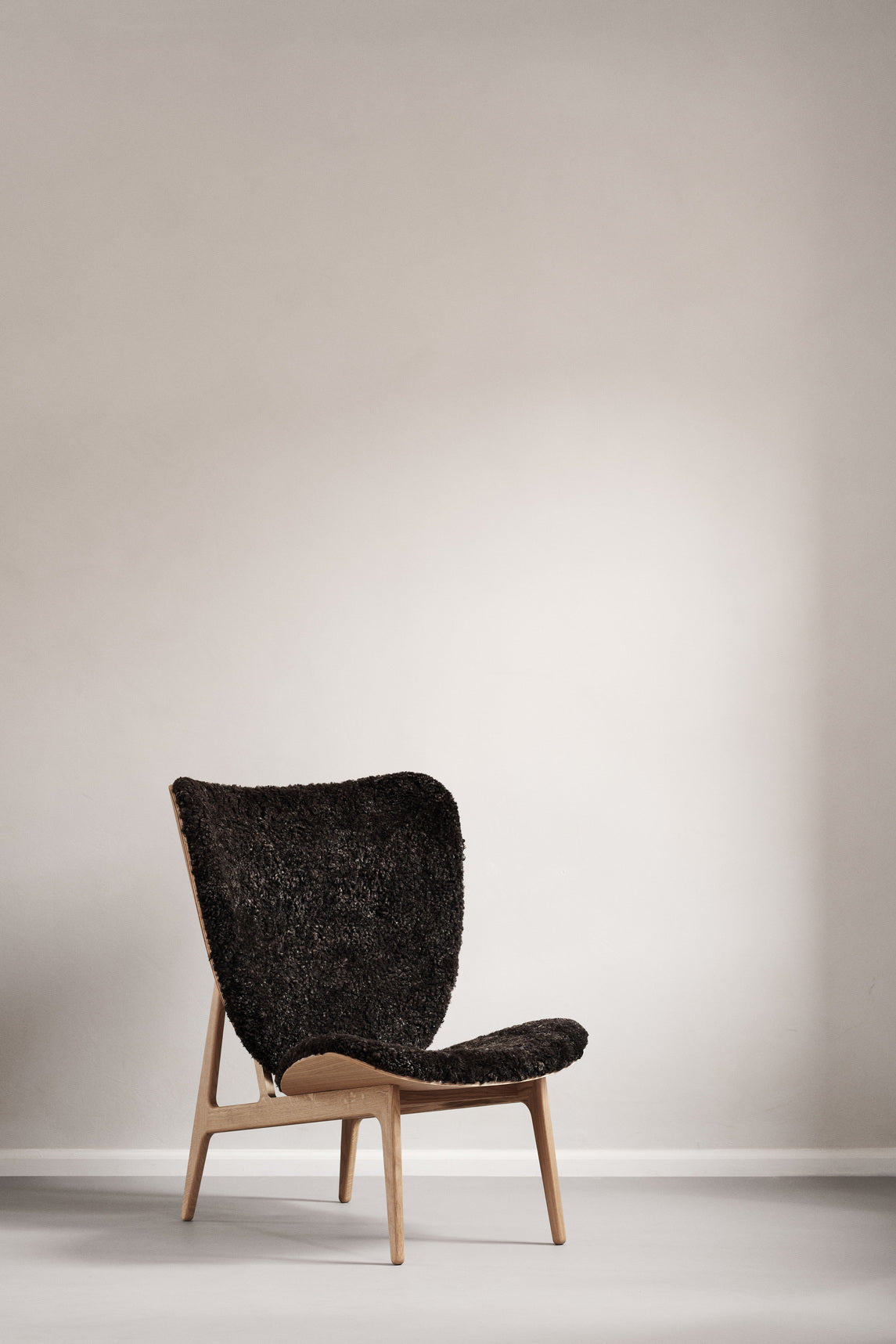 Elephant chair natural oak/sheepskin brown