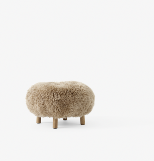 Pouf Little Petra ATD1 white oiled oak w/sheepskin honey 50mm