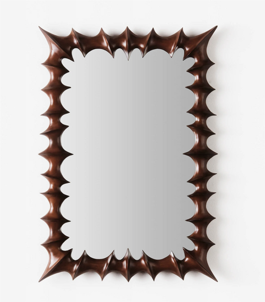 Brutalist mirror small natural