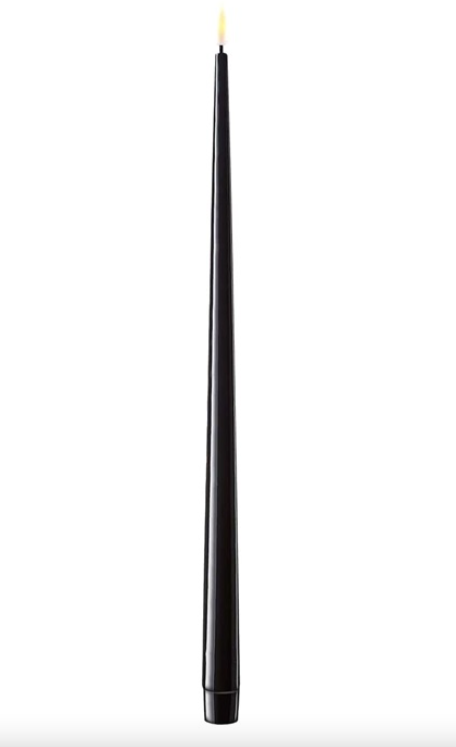ledlys kjertelys 2pk 38cm sort