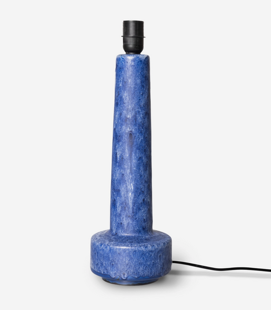 retro stoneware lamp base blue