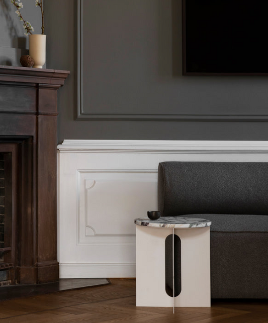 Androgyne Side bord/base ivory steel