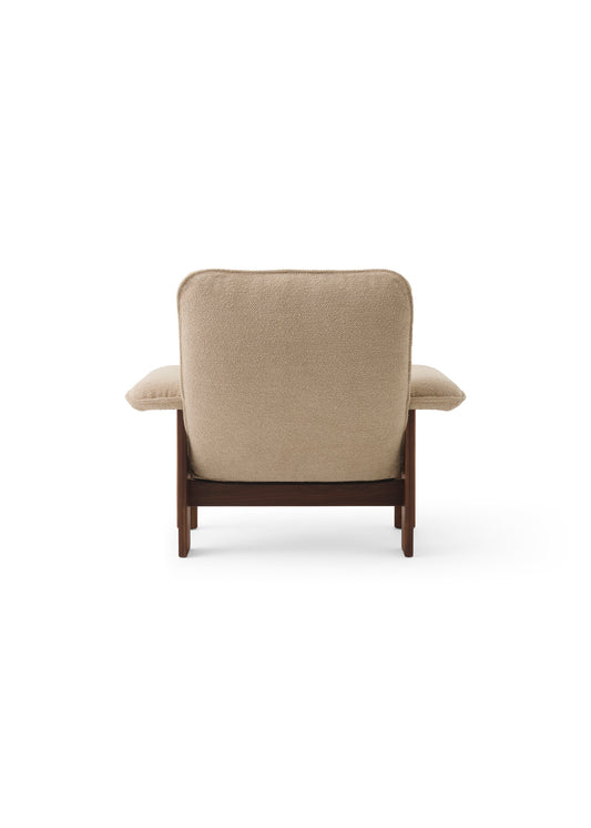 Brasilia lounge chair boucle 02, walnut