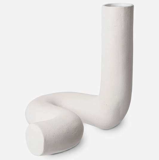 Ceramic Twisted Vase Matt White