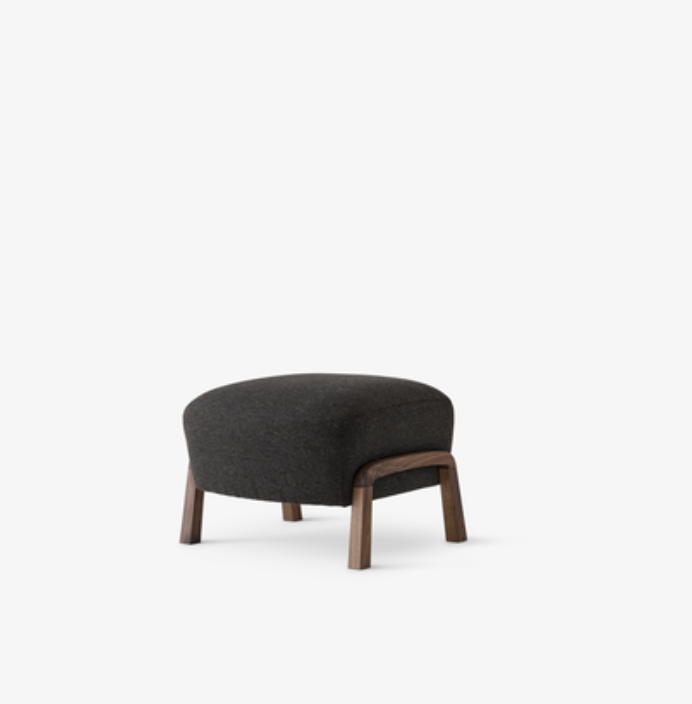 Wulff Pouf ATD3 oiled walnut w. Hallingdal 376