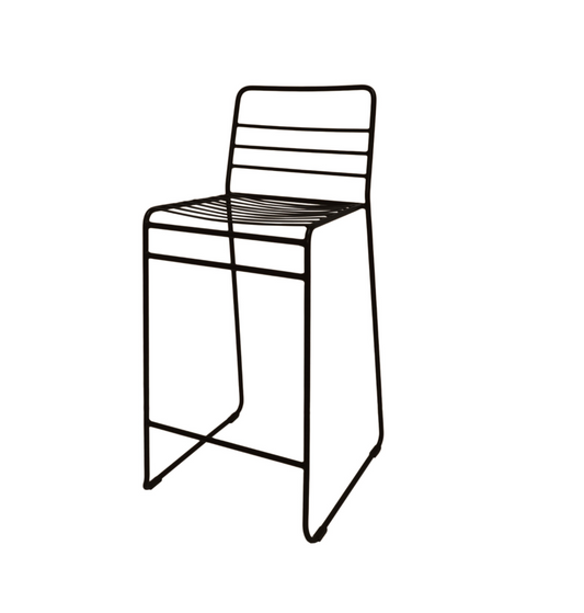 Kyst bar stool black metal 75cm