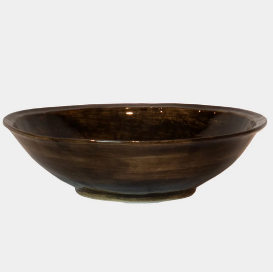 Yuki stor keramikkskål glossy dark brown