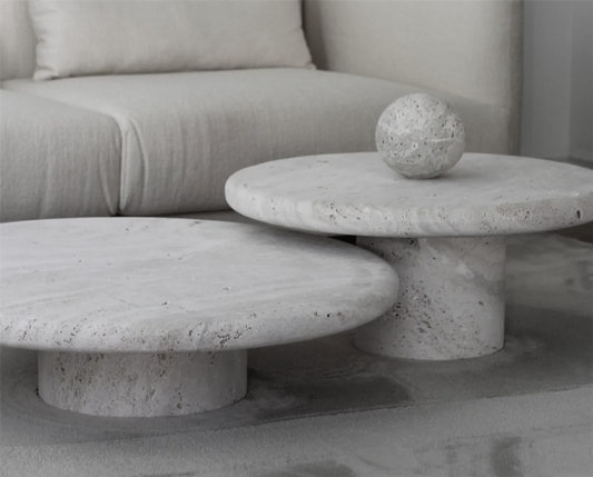 Sofabord i travertin - Ø100