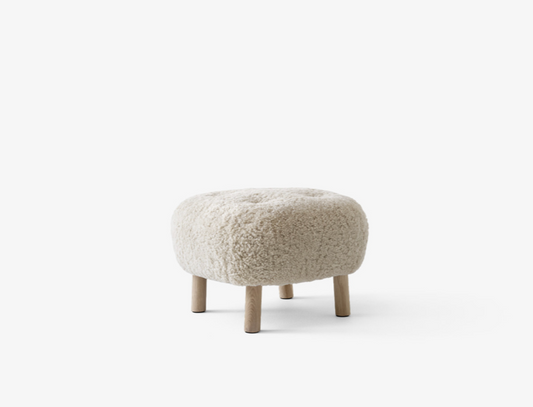 Pouf Little Petra ATD1 white oiled oak w/sheepskin moonlight 17mm